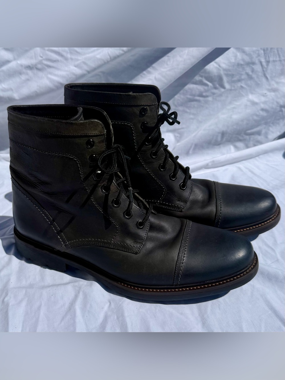 Johnston and Murphy Black Leather Boots Men’s 12 Model 10215